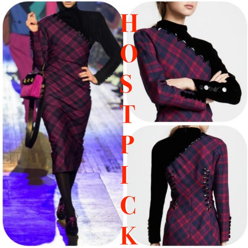 Marc Jacobs Embellished tartan wool Runway dress